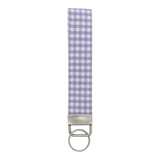 Purple Gingham | Keyfob Wristlet
