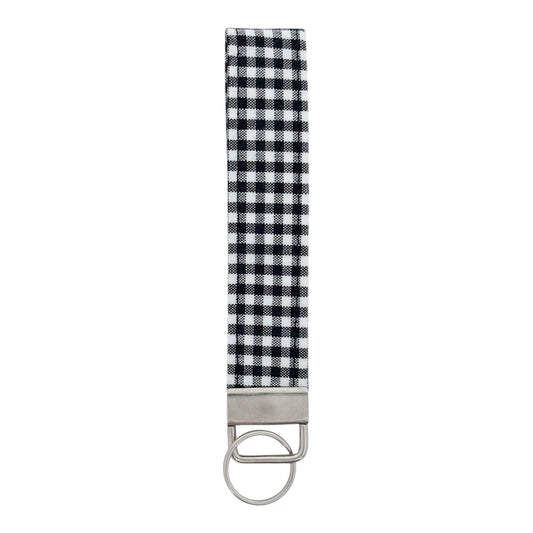 Black Gingham | Keyfob Wristlet