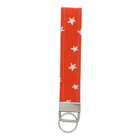 Orange with White Stars | Keyfob Wristlet