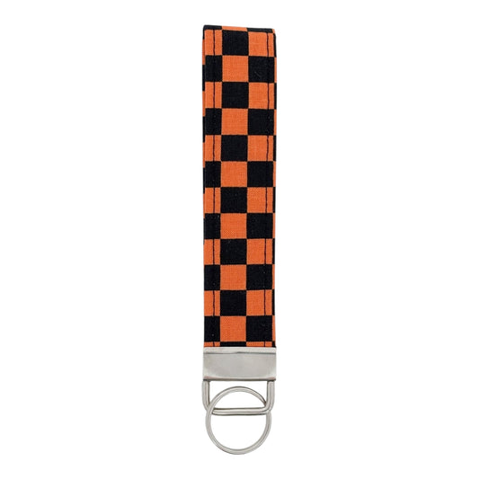 Orange & Black Checkered | Keyfob Wristlet