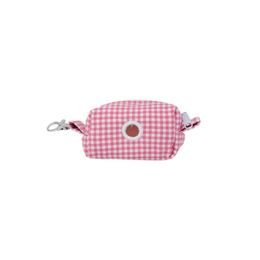 Dog Waste Bag Holder | Pink Gingham