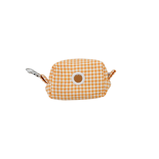 Dog Waste Bag Holder | Orange Gingham