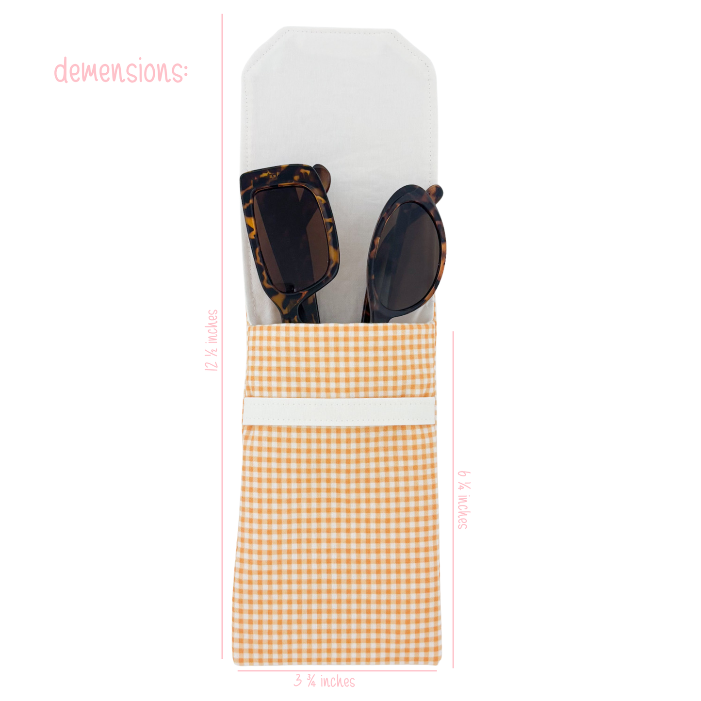 Sunglass Holder | Orange Gingham