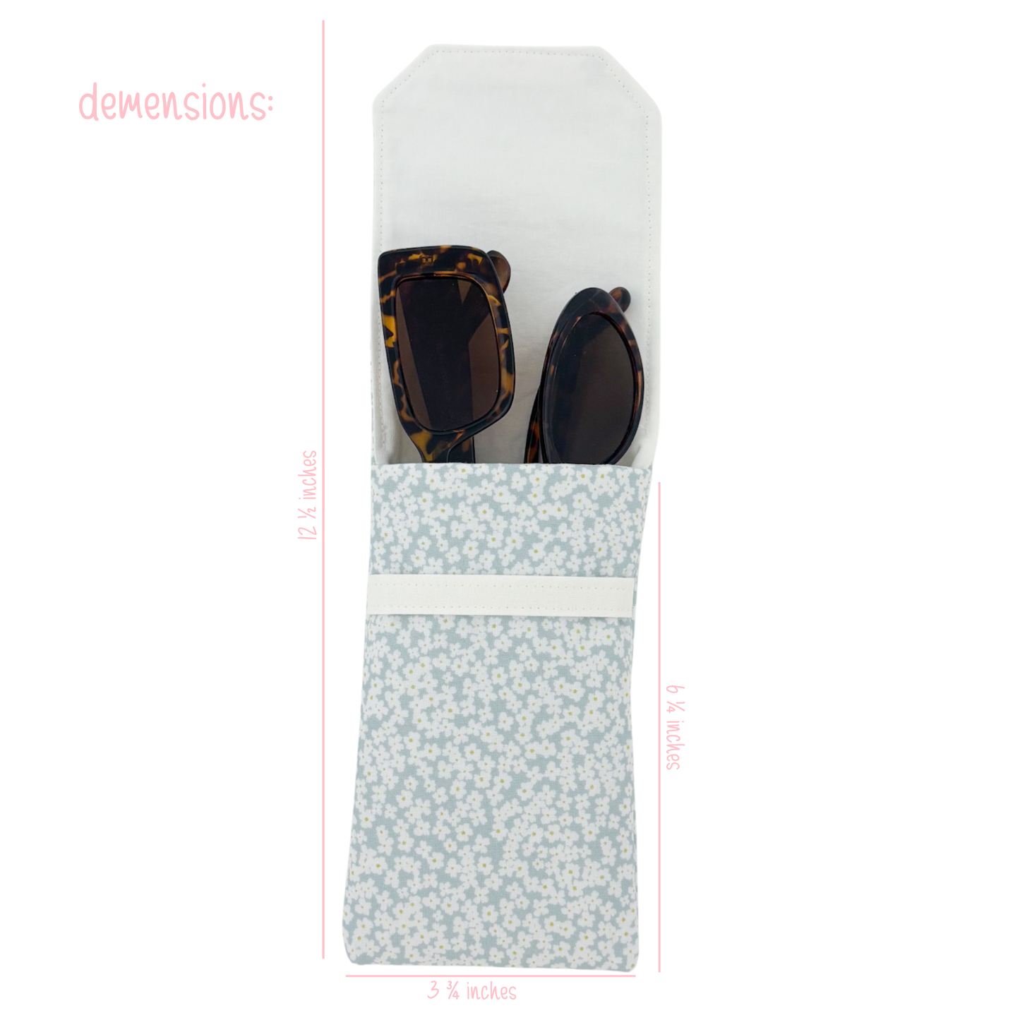 Sunglass Holder | Blue Flowers