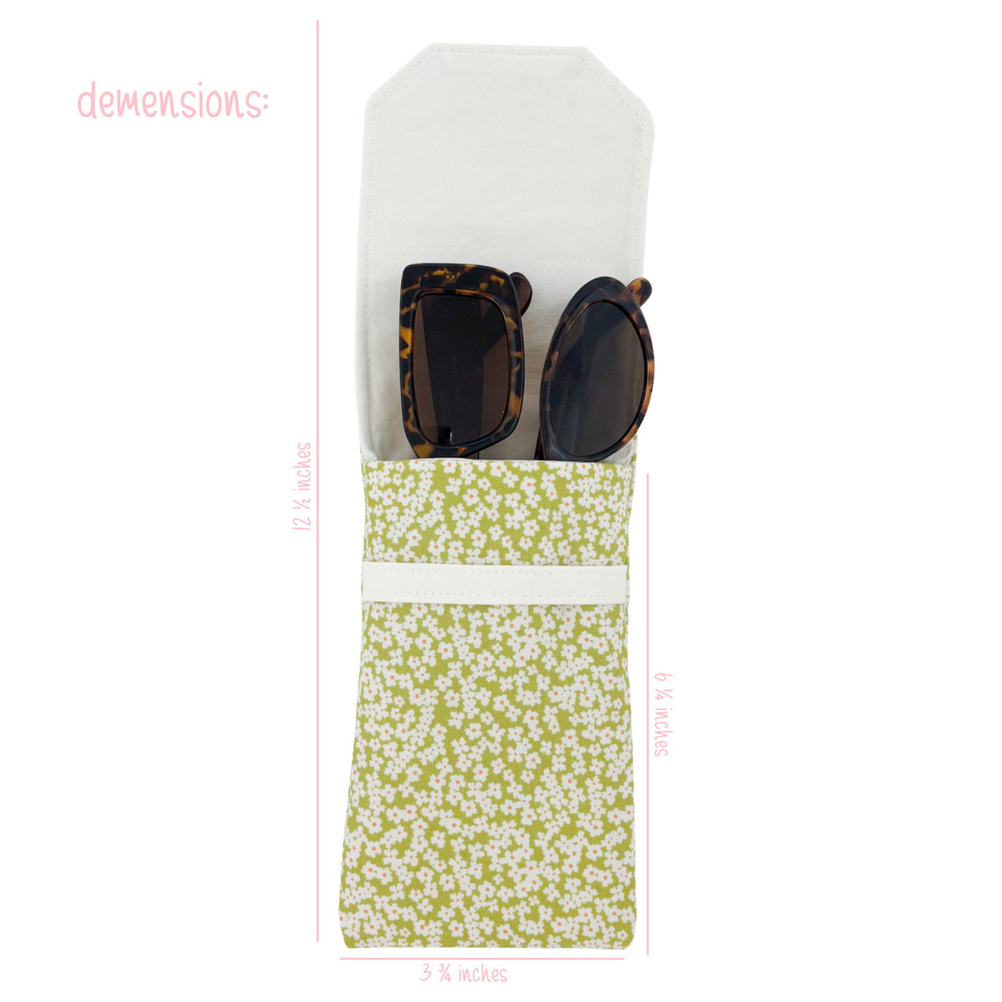 Sunglass Holder | Green Flowers