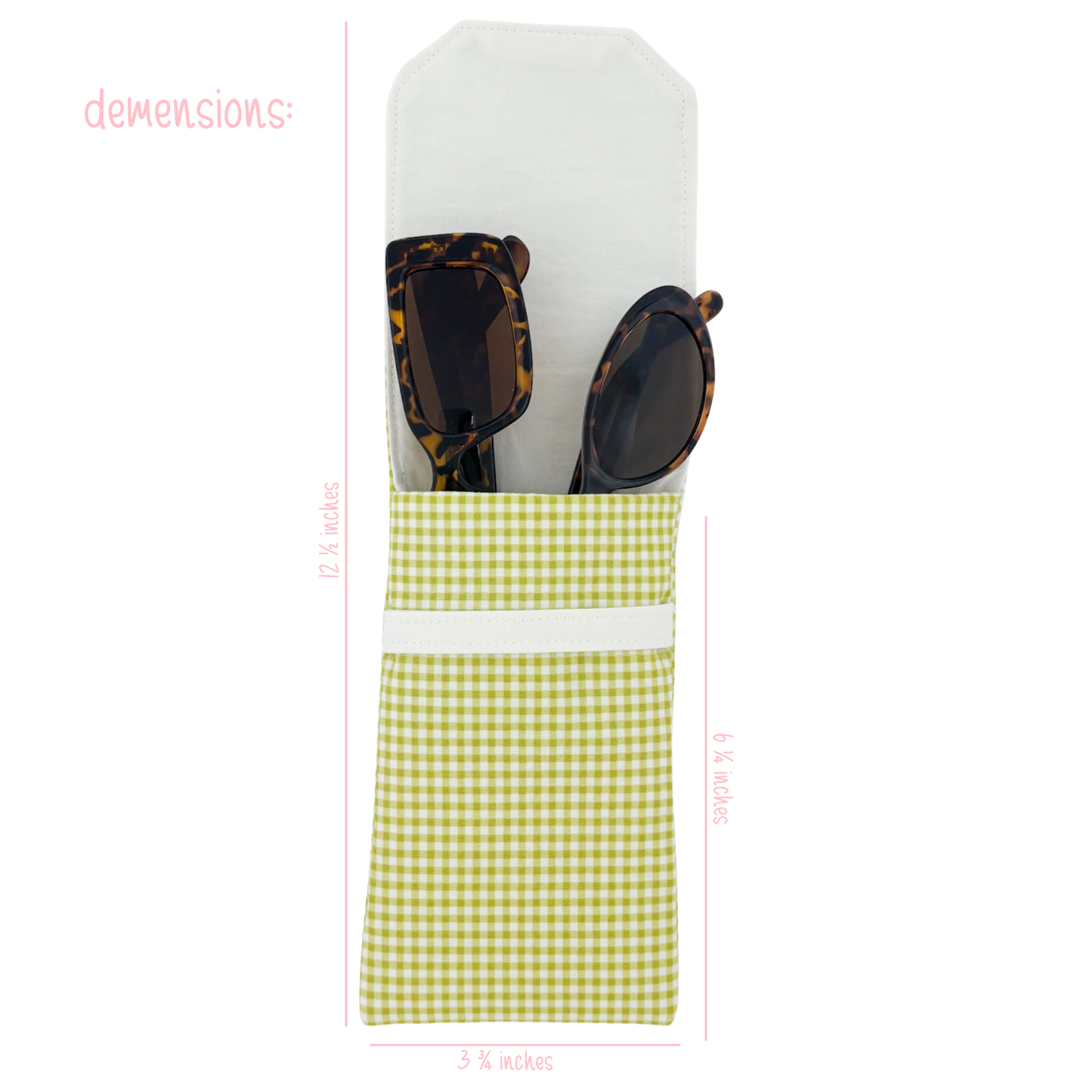 Sunglass Holder | Green Gingham