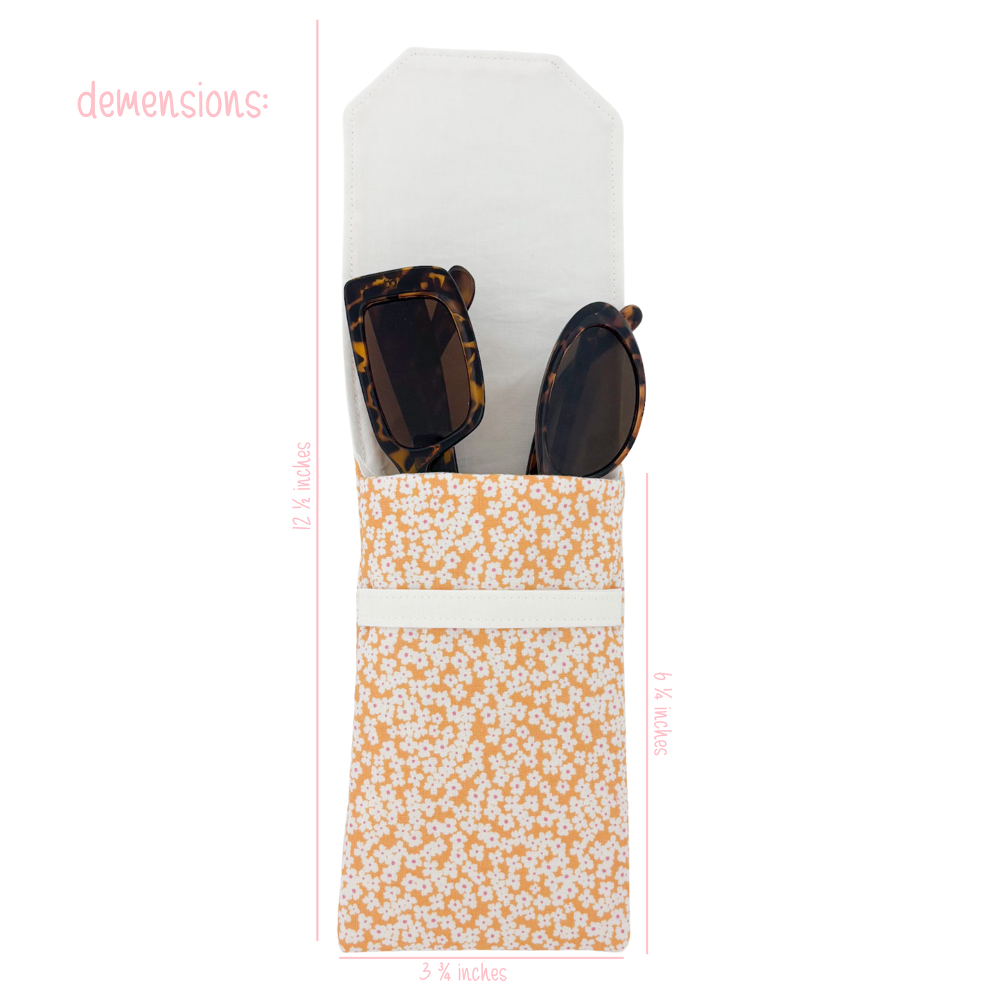 Sunglass Holder | Orange Flowers