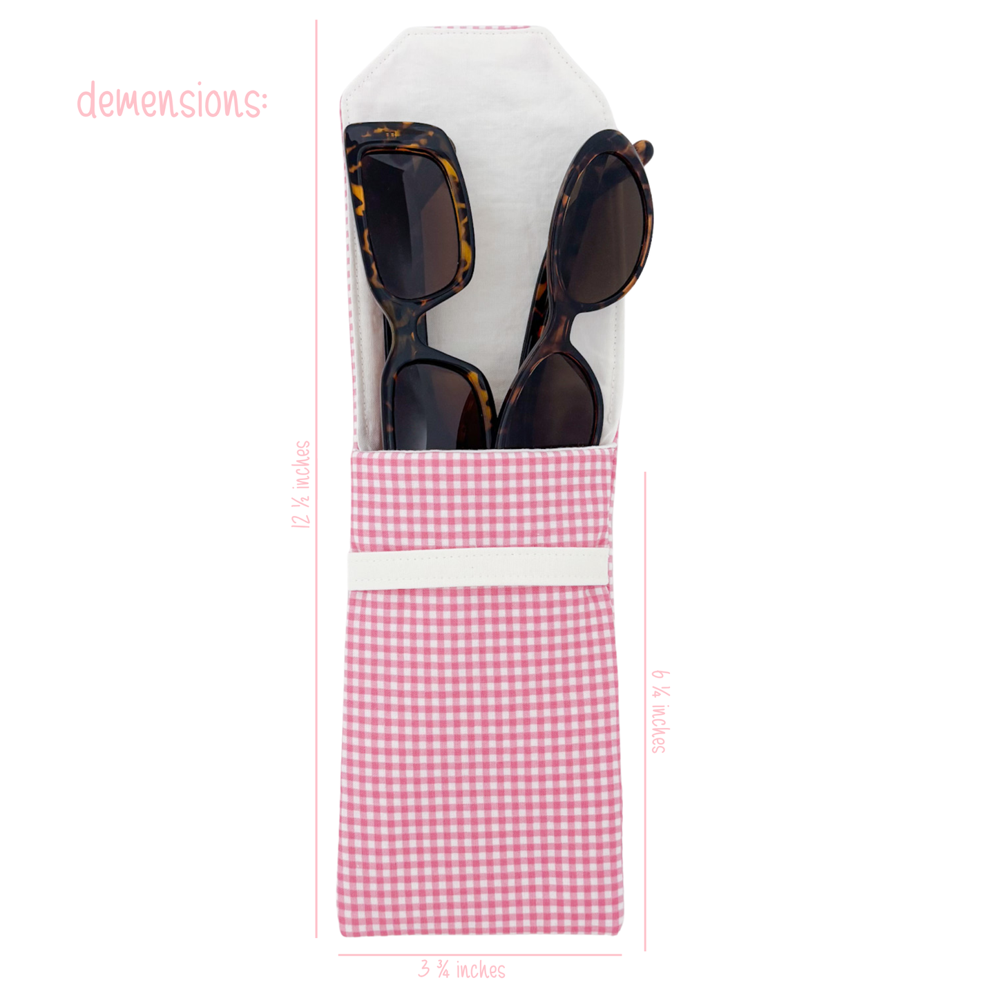 Sunglass Holder | Pink Gingham