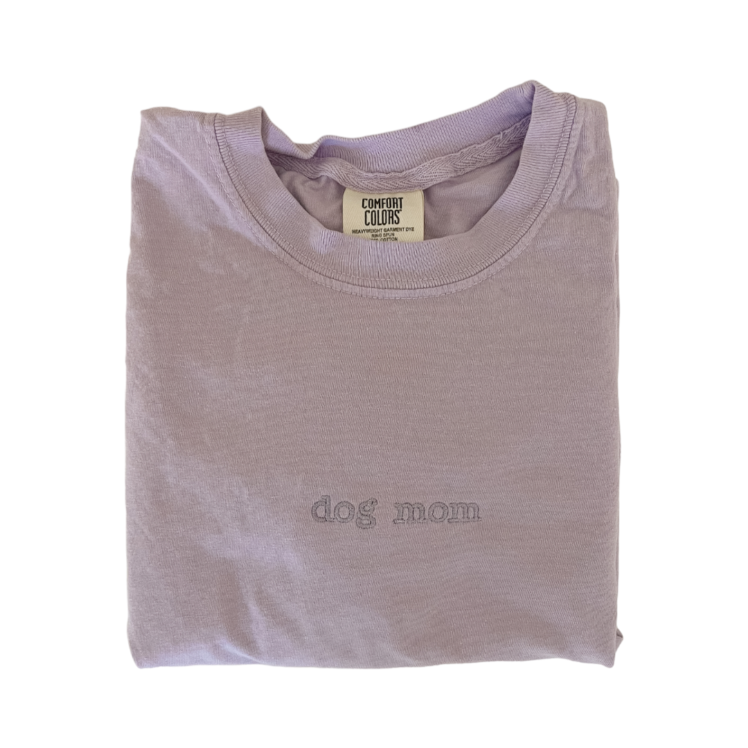 Dog Mom | Embroidered T-Shirt