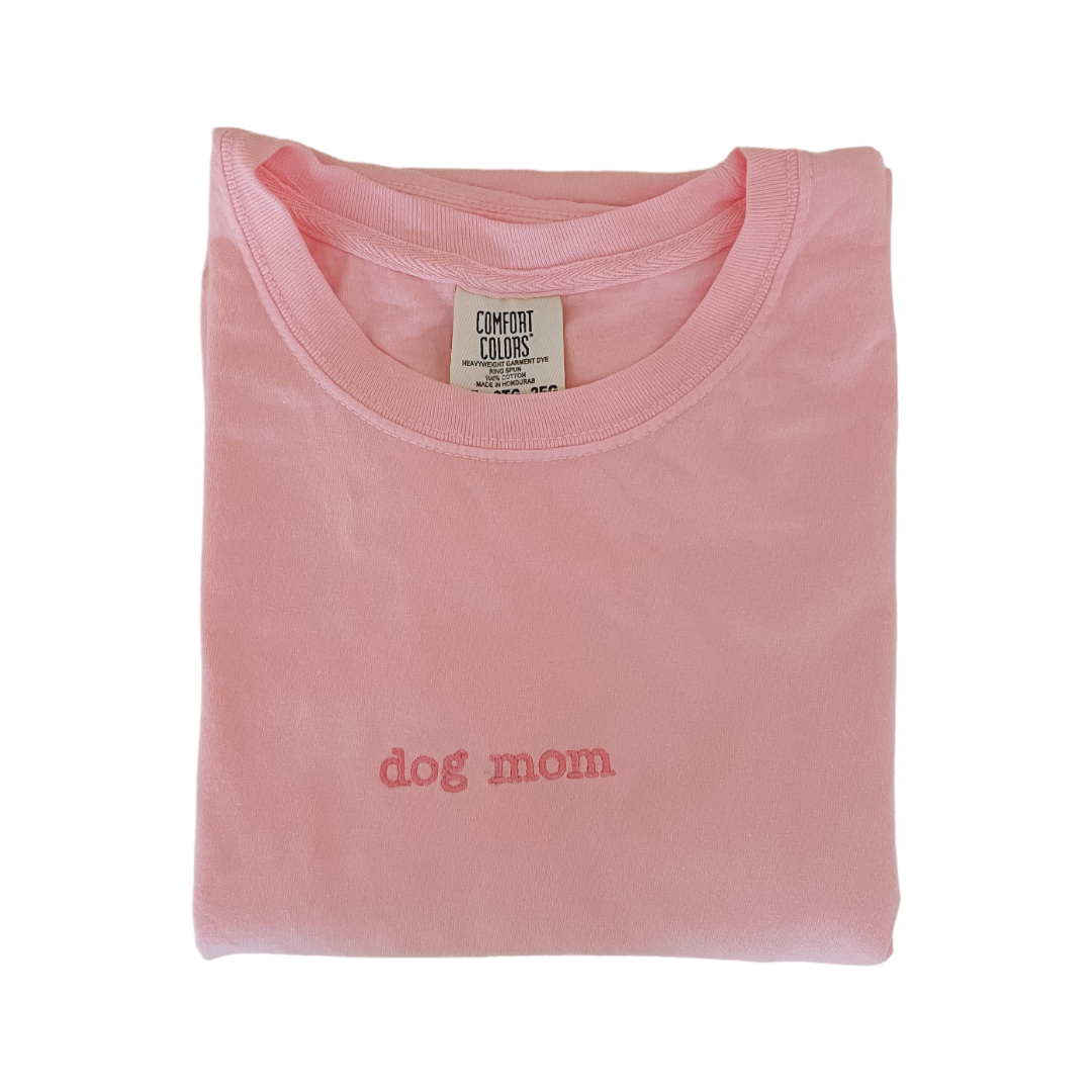 Dog Mom | Embroidered T-Shirt