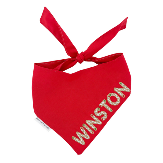 Gingerbread Font | Custom Dog Bandana