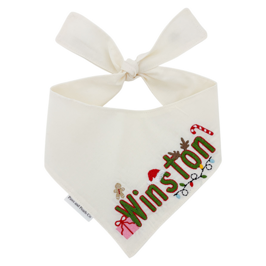 Green Christmas Icons | Custom Dog Bandana